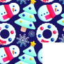 Holiday Pattern Snowman & Tree